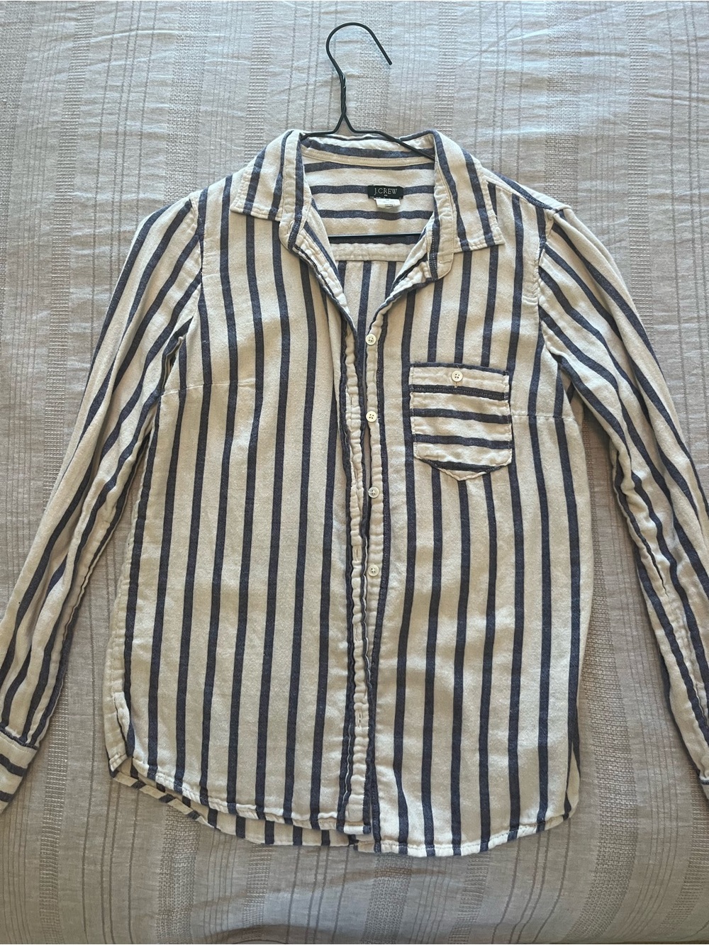 J. Crew Women’s Navy Stripe Button-Down Shirt